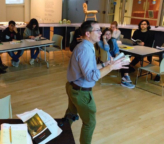 English professor Nathan Hensley brought a seminar in 19th century literature to the gallery to make a direct connection to the exhibition’s themes of waste and disposability to how those new technologies developed in the Victorian era have an impact today.